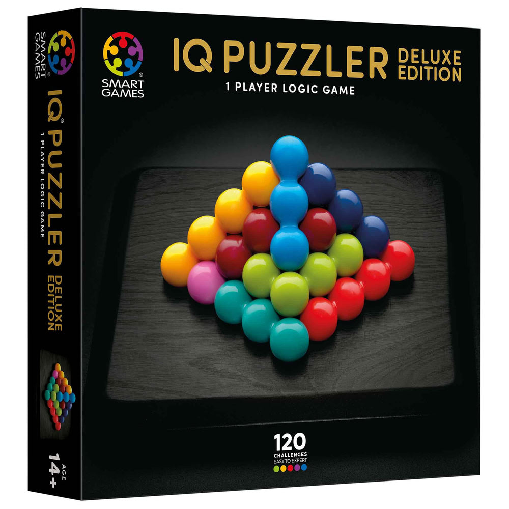Smart Games - IQ Deluxe - Puzzler, joc de logica cu 120 de provocari, 14+ ani, editie internationala
