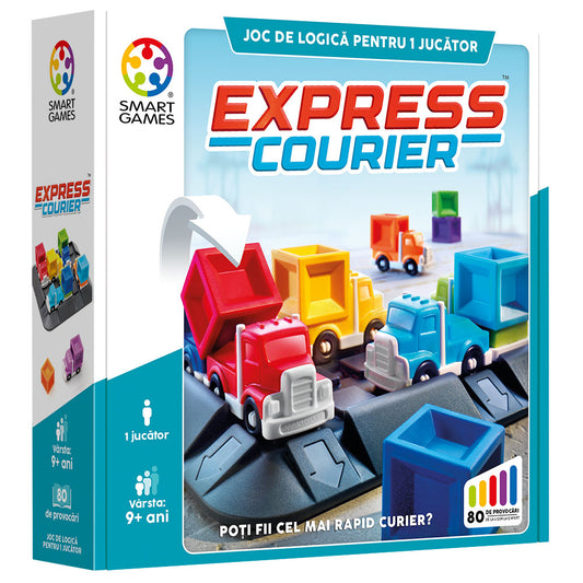 Smart Games - Express Courier, joc de logica cu 80 de provocari, 9+ ani, editie lb. Romana