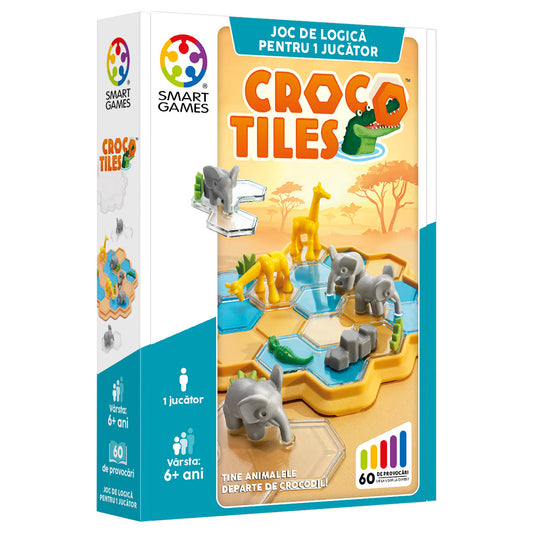 Smart Games - Croco Tiles, joc de logica cu 60 de provocari, 6+ ani, editie lb. Romana