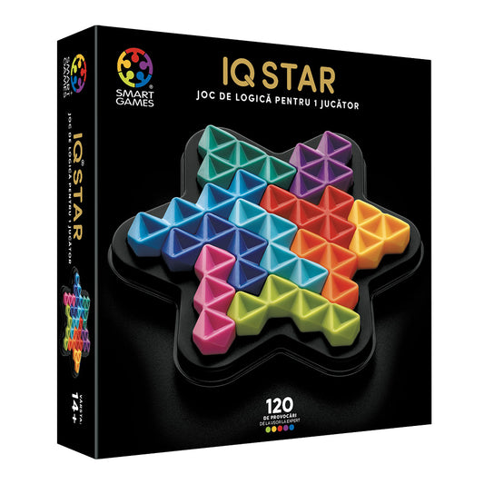 Smart Games - IQ Deluxe - Star, joc de logica cu 120 de provocari, 14+ ani, editie lb. Romana