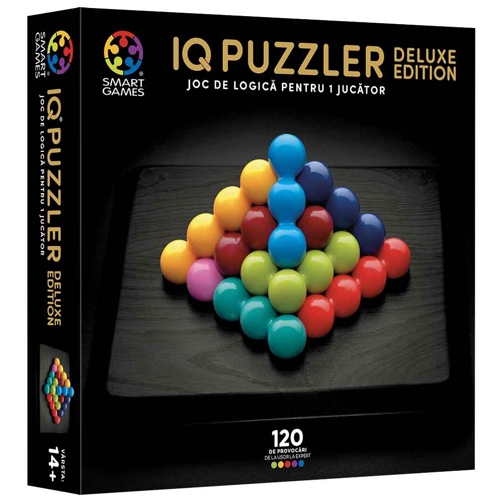 Smart Games - IQ Deluxe - Puzzler, joc de logica cu 120 de provocari, 14+ ani, editie lb. Romana
