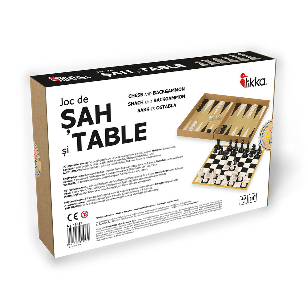 Joc Sah si Table, dimensiuni oficiale de concurs, rege 8.75 cm - TIKKA