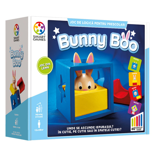 Smart Games - Bunny Boo, joc de logica cu 60 de provocari, 2+ ani, editie lb. Romana