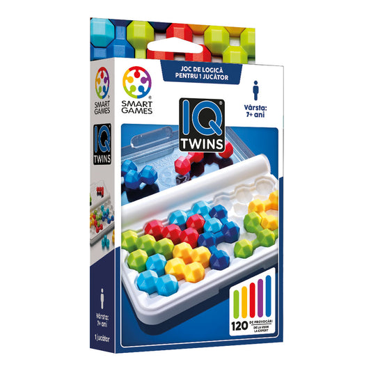 Smart Games - IQ Twins, joc de logica cu 120 de provocari, 7+ ani, editie lb. Romana