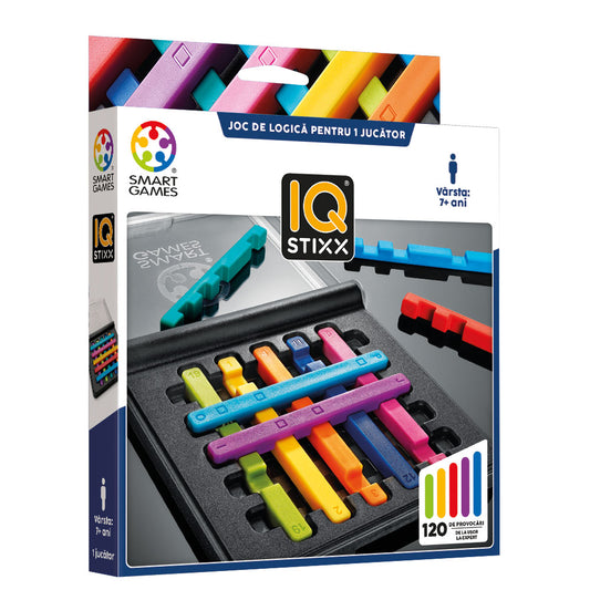 Smart Games - IQ Stixx, joc de logica cu 120 de provocari, 7+ ani, editie lb. Romana