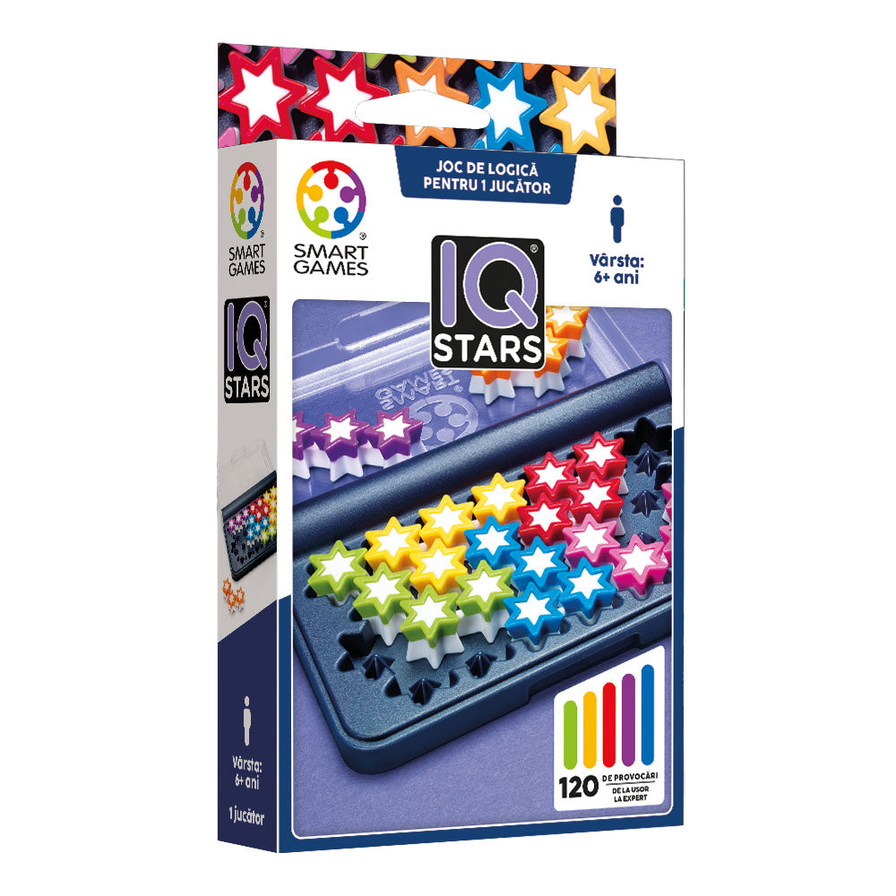 Smart Games - IQ Stars, joc de logica cu 120 de provocari, 6+ ani, editie lb. Romana