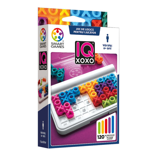 Smart Games - IQ XOXO, joc de logica cu 120 de provocari, 6+ ani, editie lb. Romana