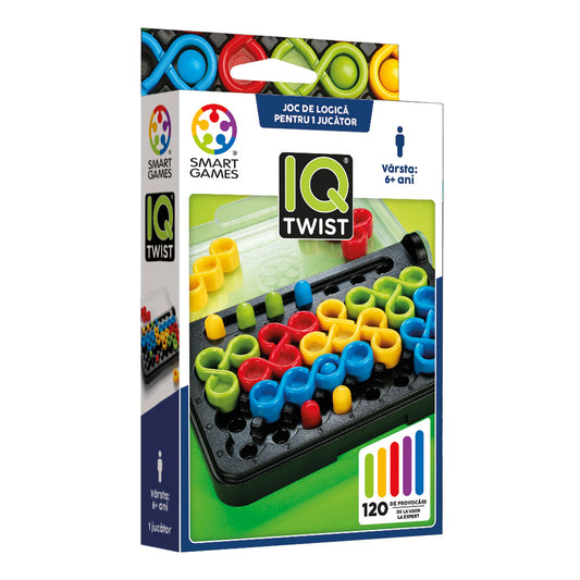 Smart Games - IQ Twist, joc de logica cu 120 de provocari, 6+ ani, editie lb. Romana