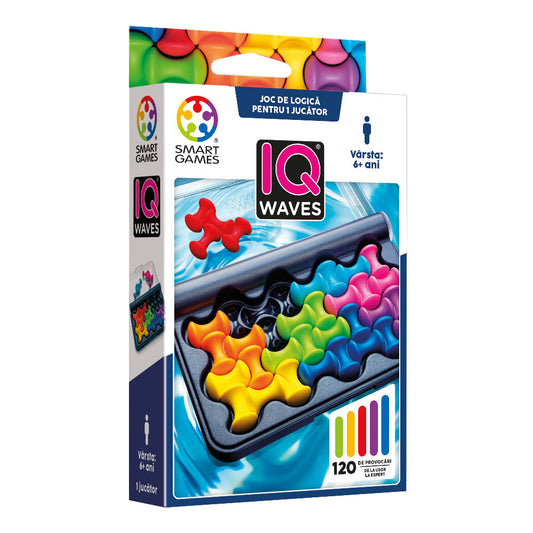 Smart Games - IQ Waves, joc de logica cu 120 de provocari, 6+ ani, editie lb. Romana