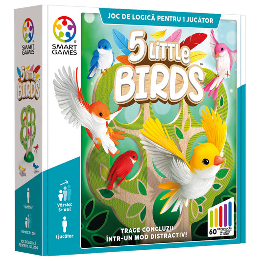 Smart Games - 5 Little Birds, joc de logica cu 60 de provocari, 5+ ani, editie lb. Romana