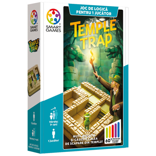 Smart Games - Temple Trap, joc de logica cu 60 de provocari, 7+ ani, editie lb. Romana