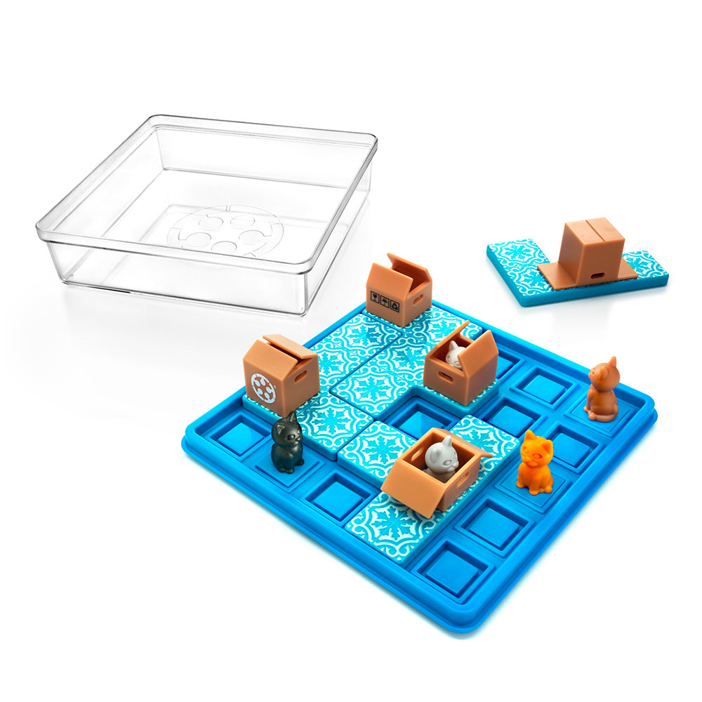 Smart Games - Cats and Boxes, , joc de logica cu 60 de provocari, 7+ ani, editie lb. Romana