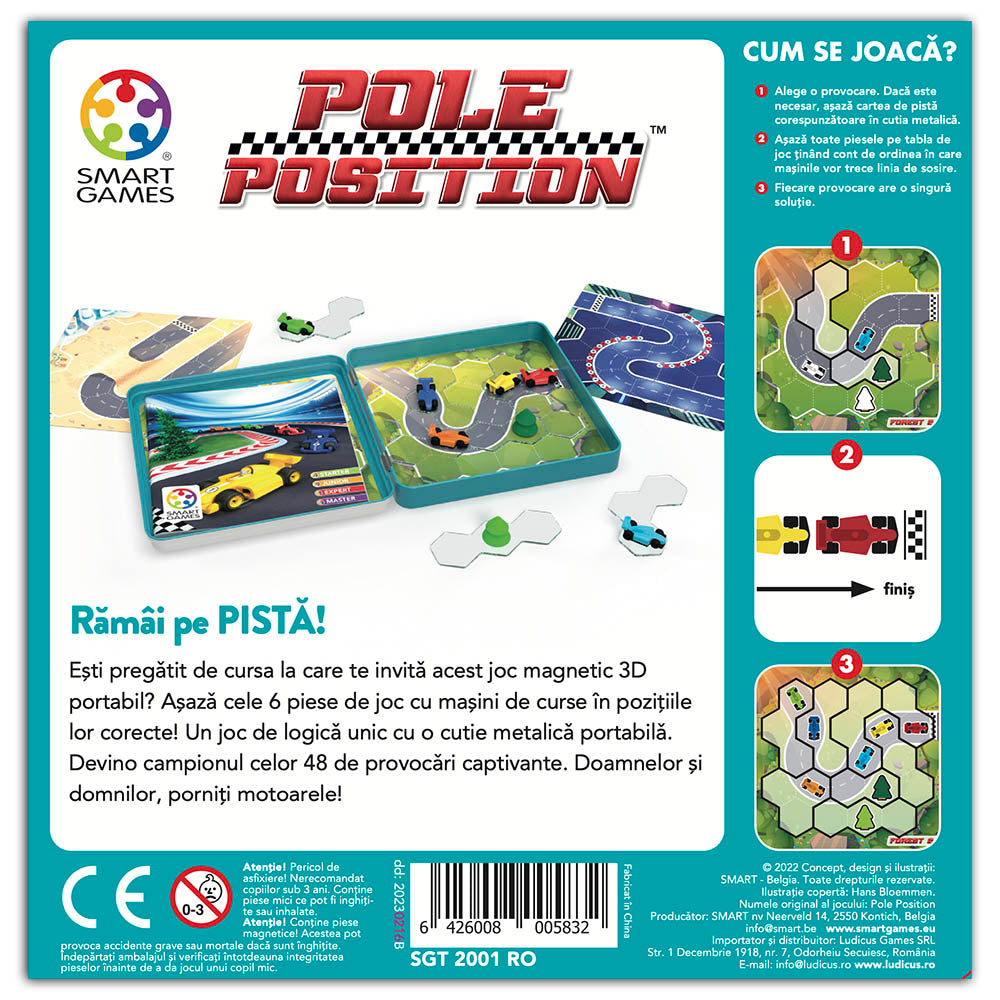 Smart Games - Pole Position, joc de logica cu 48 de provocari, 7+ ani, editie lb. Romana