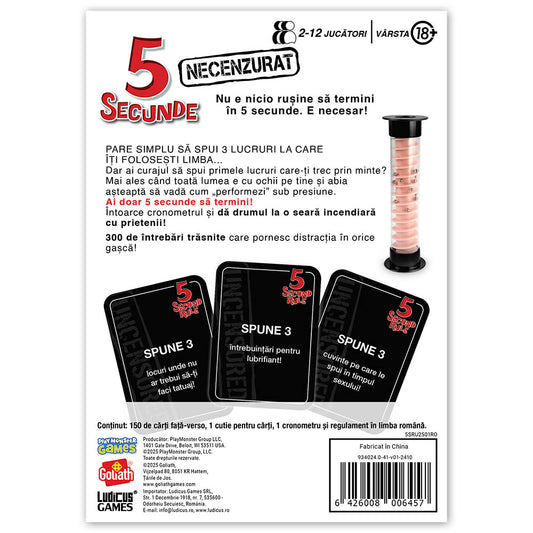 5 Secunde - Necenzurat, joc de petrecere, lb.romana