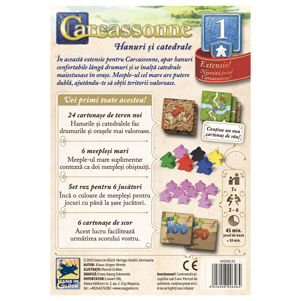 Carcassonne - Extensia 1: Hanuri si catedrale, editia NOUA