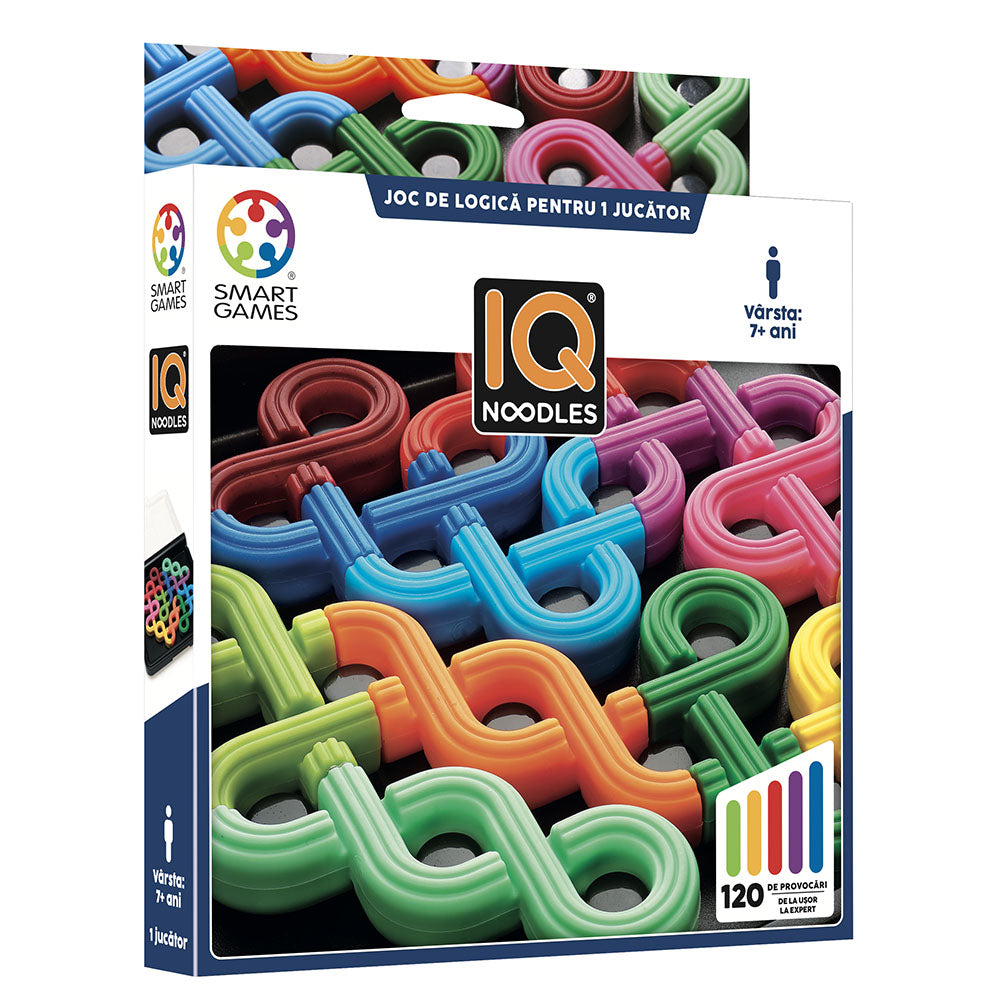 Smart Games - IQ Noodles, joc de logica cu 120 de provocari, 7+ ani, editie lb. Romana