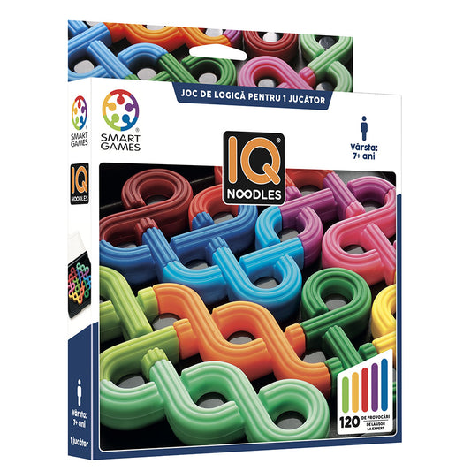 Smart Games - IQ Noodles, joc de logica cu 120 de provocari, 7+ ani, editie lb. Romana