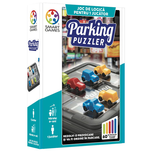 Smart Games - Parking Puzzler, joc de logica cu 60 de provocari, 6+ ani, editie lb. Romana