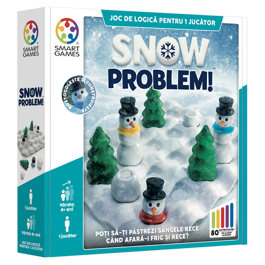 Smart Games - Snow Problem, joc de logica cu 80 de provocari, 8+ ani, editie lb. Romana