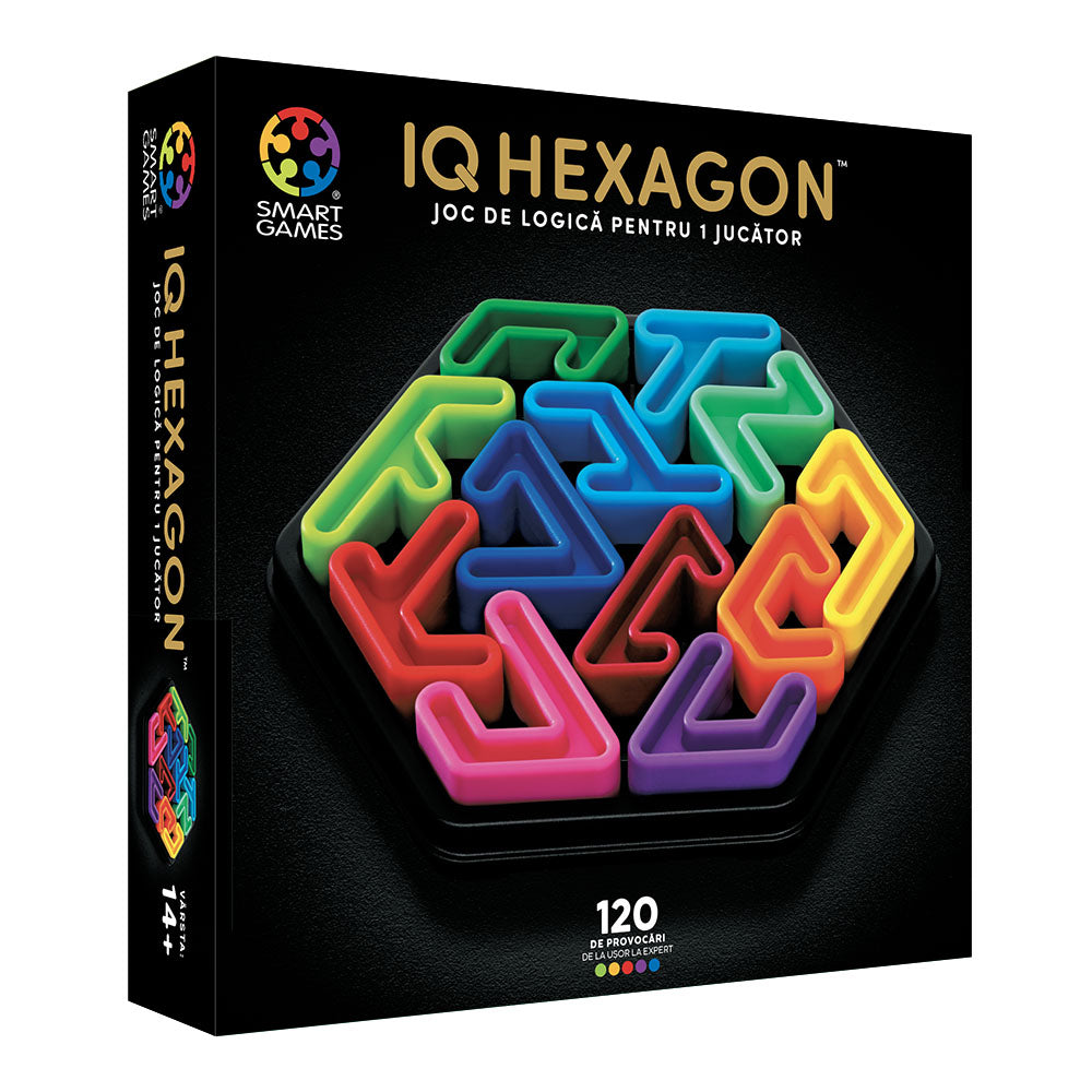 Smart Games - IQ Deluxe - Hexagon, joc de logica cu 120 de provocari, 14+ ani, editie lb. Romana