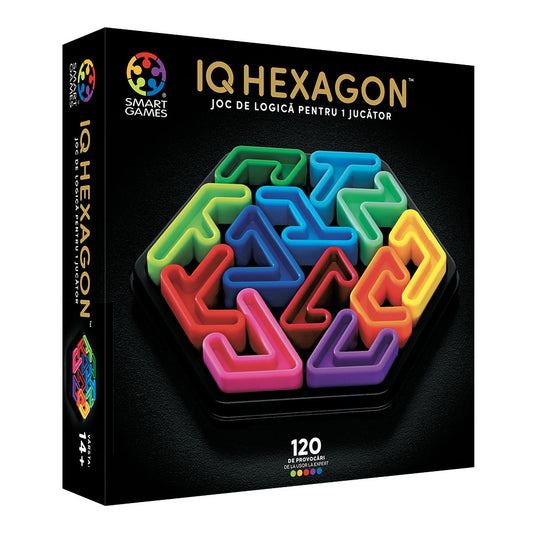 Smart Games - IQ Deluxe - Hexagon, joc de logica cu 120 de provocari, 14+ ani, editie lb. Romana