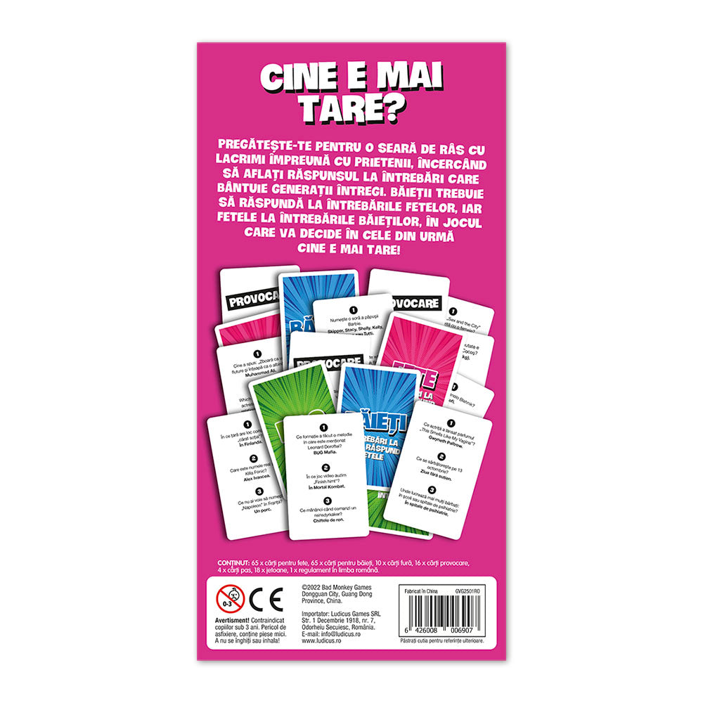 Baieti vs Fete, joc de petrecere, lb. romana