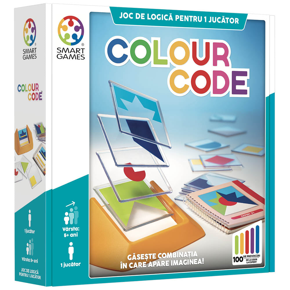Smart Games - Colour Code, joc de logica cu 100 de provocari, 5+ ani, editie lb. romana