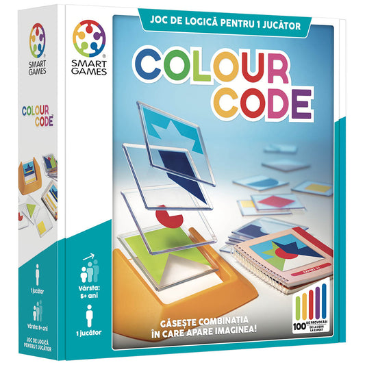 Smart Games - Colour Code, joc de logica cu 100 de provocari, 5+ ani, editie lb. romana