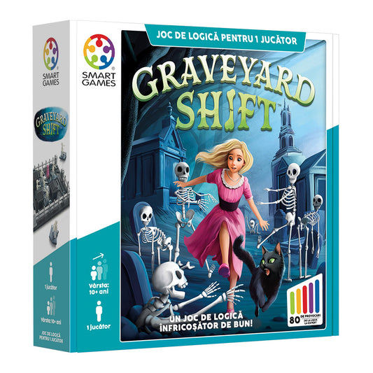 Smart Games - Graveyard Shift, joc de logica cu 80 de provocari, 10+ ani, editie lb. romana