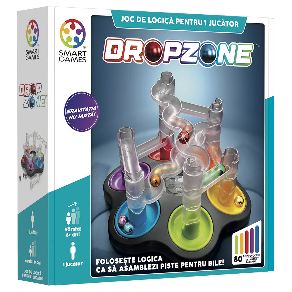 Smart Games - Dropzone, joc de logica cu 80 de provocari, 8+ ani, editie lb. romana