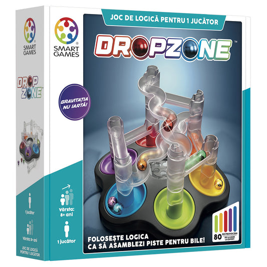 Smart Games - Dropzone, joc de logica cu 80 de provocari, 8+ ani, editie lb. romana