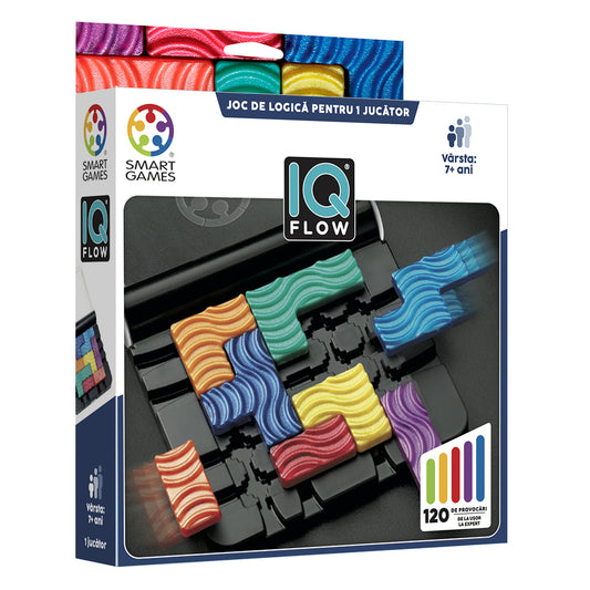 Smart Games - IQ Flow, joc de logica cu 120 de provocari, 7+ ani, editie lb. romana