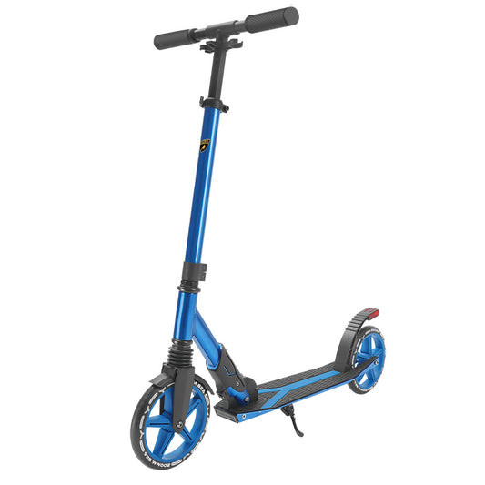 Trotineta pentru adolescenti pliabila, albastru, Lamborghini Kick'n'Roll L2-200, cu suspensie, cu cric si cu lumina de frana pe spate, 8+ ani, suport maxim 100 kg