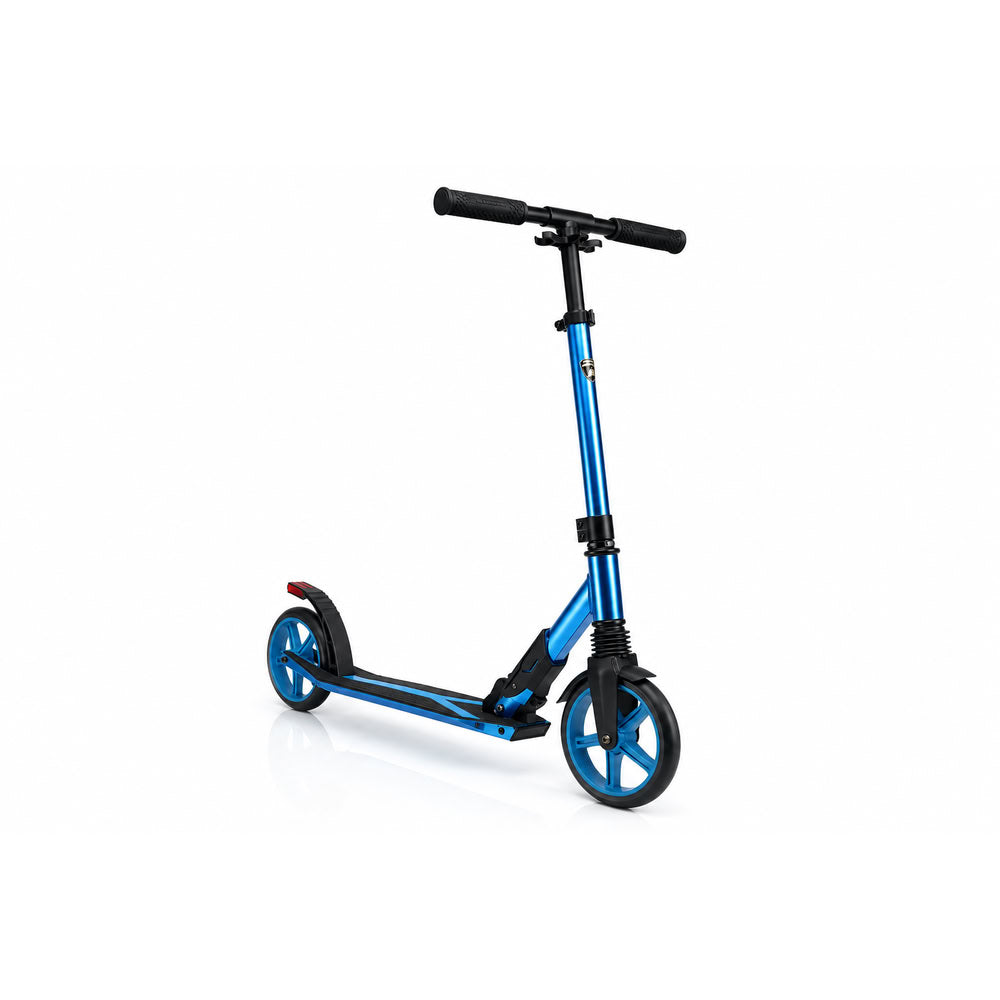Trotineta pentru adolescenti pliabila, albastru, Lamborghini Kick'n'Roll L2-200, cu suspensie, cu cric si cu lumina de frana pe spate, 8+ ani, suport maxim 100 kg