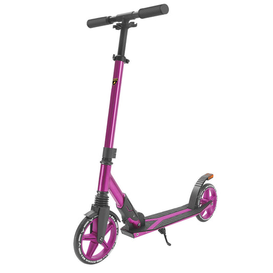 Trotineta pentru adolescenti pliabila, mov, Lamborghini Kick'n'Roll L2-200, cu suspensie, cu cric si cu lumina de frana pe spate, 8+ ani, suport maxim 100 kg