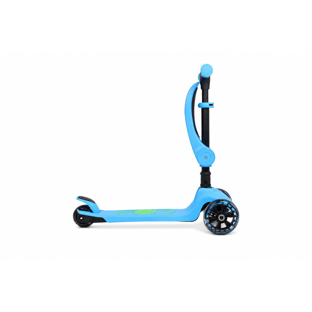 Trotineta copii pliabila, albastru, Lamborghini Kick'n'Roll  L5 2in1, cu 3 roti luminoase, ghidon reglabil, scaun retractabil, 3+ ani, suport maxim 50kg, suport maxim 20 kg scaun