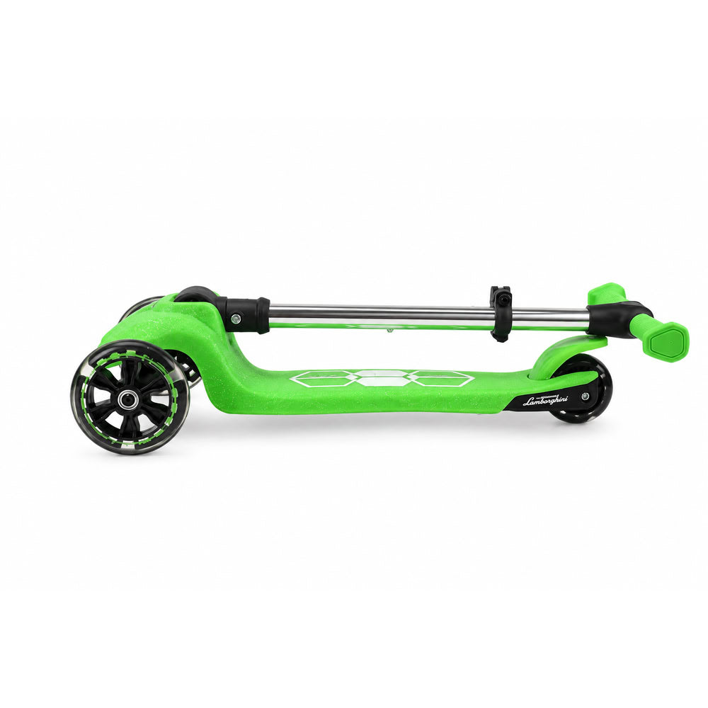Trotineta copii pliabila, verde, Kick'n'Roll  L5 Jelly, cu 3 roti luminoase si platforma cu banda de LED multicolorata, ghidon reglabil, 3+ ani, suport maxim 50kg