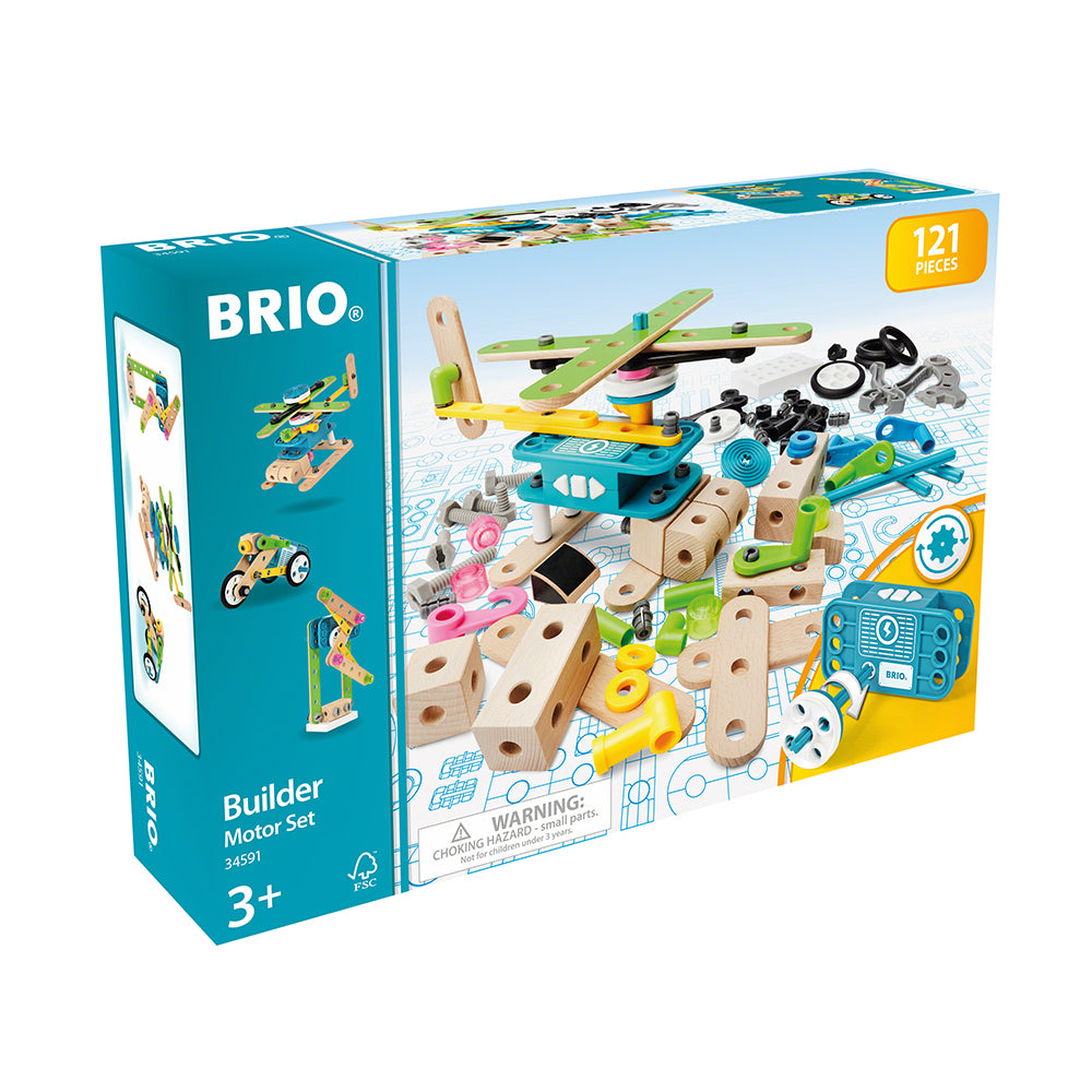 Jucarie set de constructie cu motor, 121 piese BRIO, 3+ ani