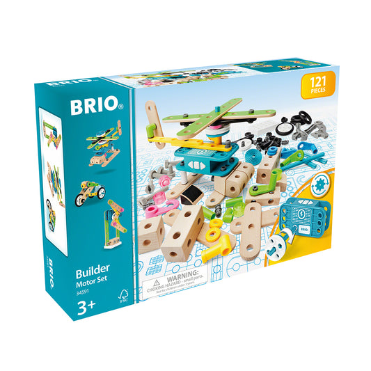 Jucarie set de constructie cu motor, 121 piese BRIO, 3+ ani