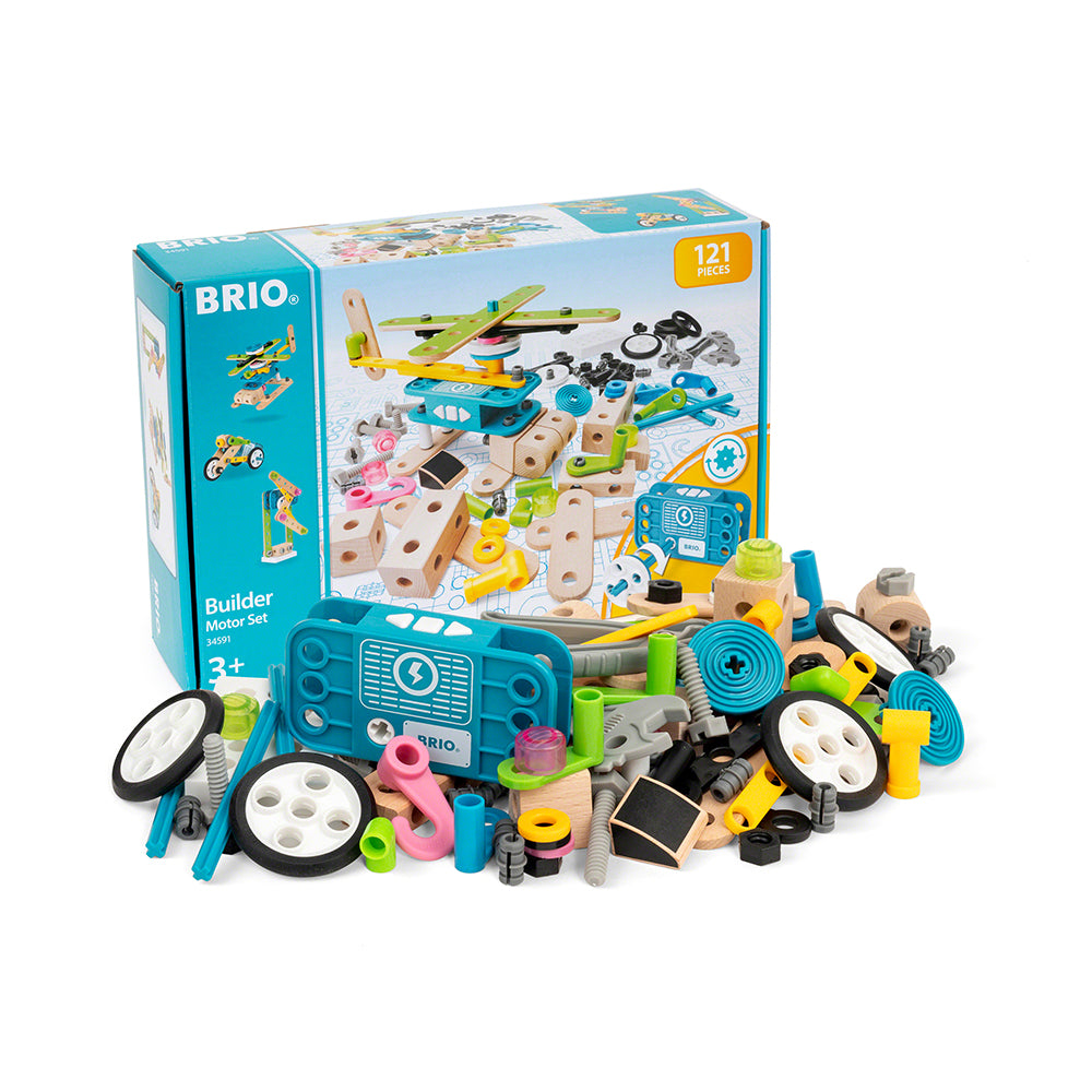 Jucarie set de constructie cu motor, 121 piese BRIO, 3+ ani