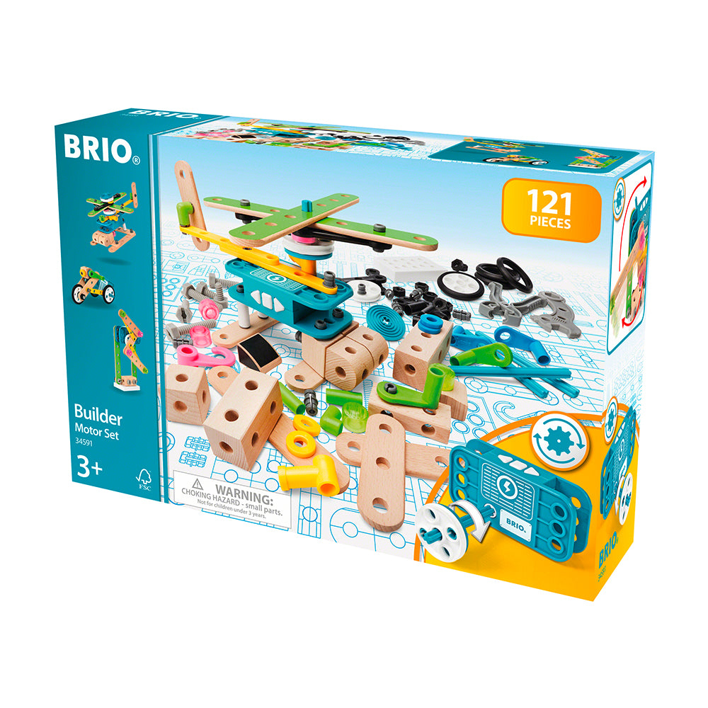 Jucarie set de constructie cu motor, 121 piese BRIO, 3+ ani