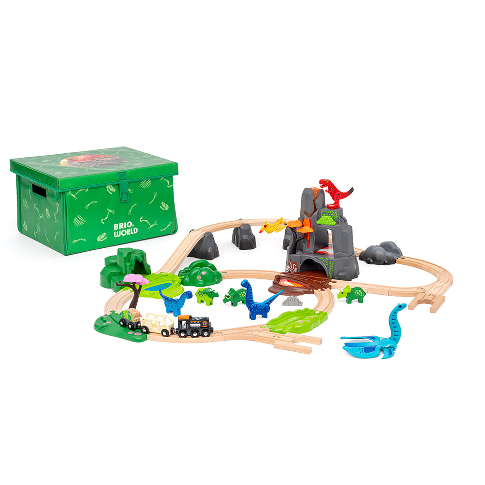 Set trenulet deluxe in lumea dinosaurilor, BRIO, 3+ ani