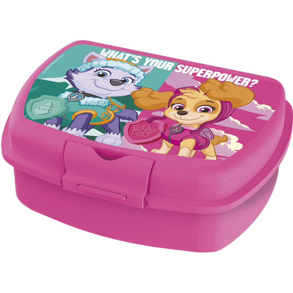 Cutie alimentara sandwich pentru copii, din plastic, licenta Patrula Catelusilor, Girl Superpowers, compacta, capac cu sistem de blocare, 18 x 14 x 7 cm, roz - STOR