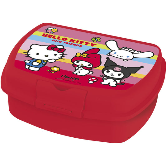 Cutie alimentara sandwich pentru copii, din plastic, licenta Hello Kitty, compacta, capac cu sistem de blocare, 18 x 14 x 7 cm, rosu - STOR