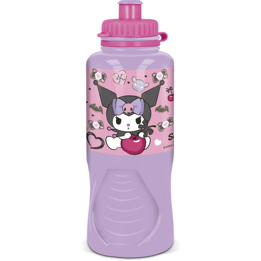 Sticla de apa pentru copii, din plastic, licenta Kuromi, 430 ml, design sport, ergonomic, roz - STOR