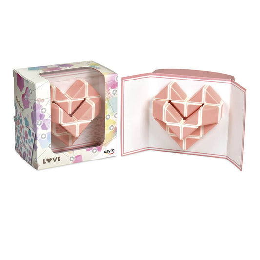 Puzzle logic sarpe, in forma de inima 3D, roz, cu colectie de stickere tematice, Cayro