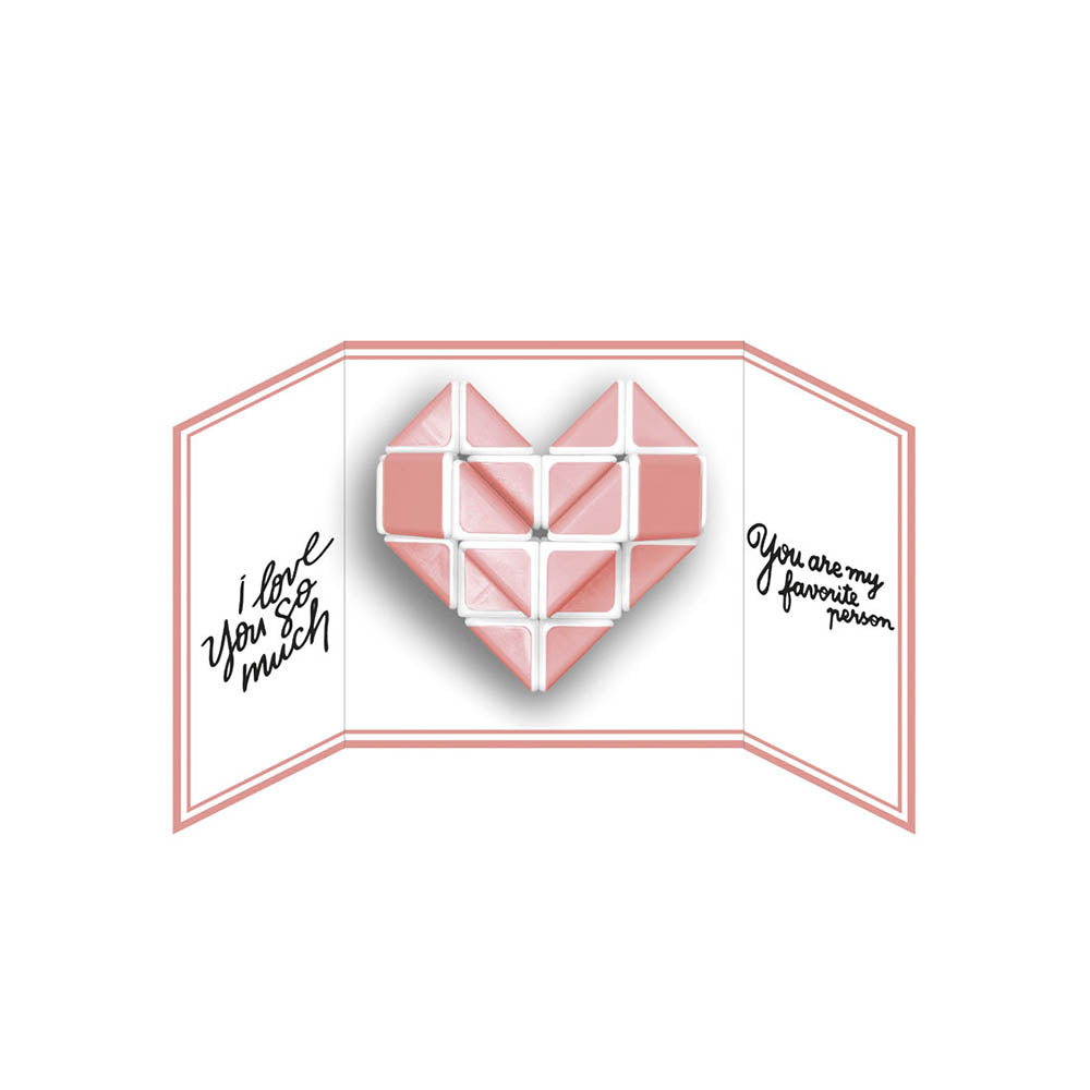 Puzzle logic sarpe, in forma de inima 3D, roz, cu colectie de stickere tematice, Cayro