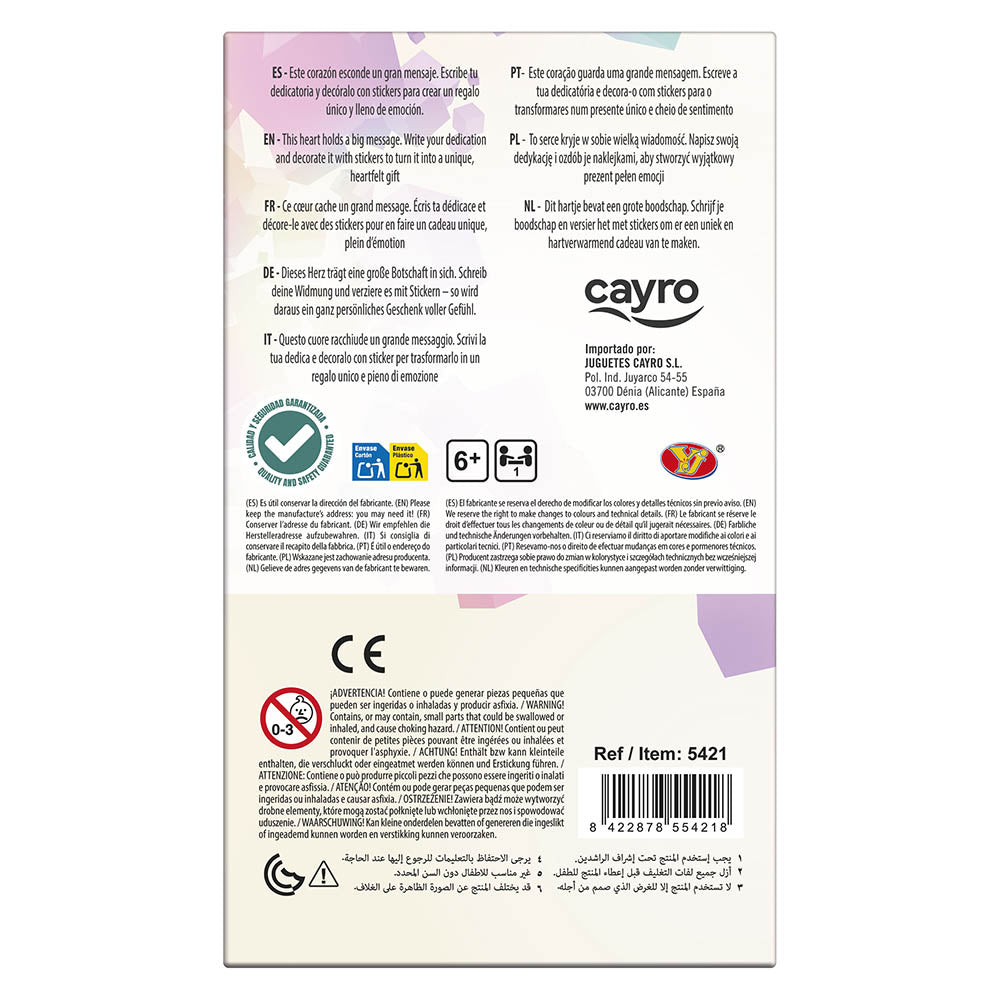 Puzzle logic sarpe, in forma de inima 3D, roz, cu colectie de stickere tematice, Cayro