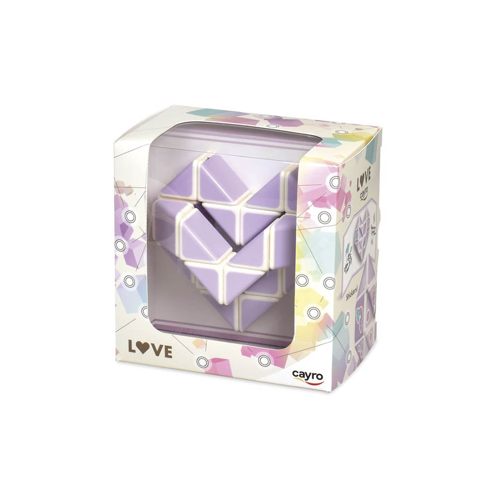 Puzzle logic sarpe, in forma de inima 3D, mov, cu colectie de stickere tematice, Cayro
