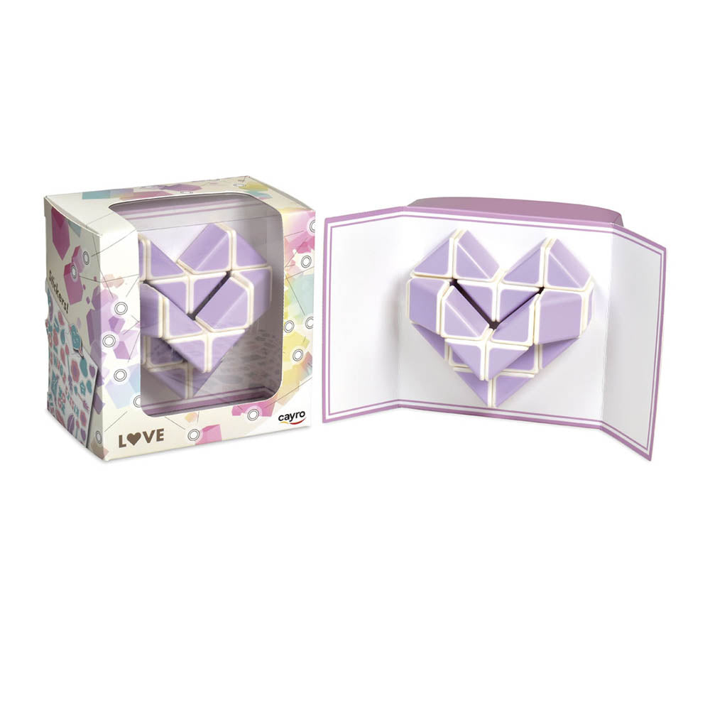 Puzzle logic sarpe, in forma de inima 3D, mov, cu colectie de stickere tematice, Cayro